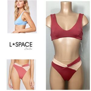 New. L*SPACE high waisted bitsy bikini. L-top/S-bottom. Retails $191